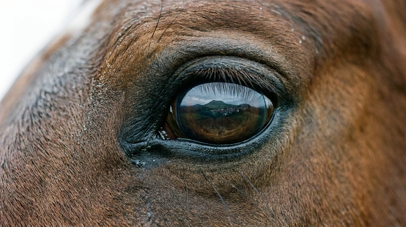 Un regard de cheval au Les Rocs de la Serre, Bègues